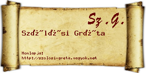 Szőlősi Gréta névjegykártya